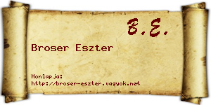 Broser Eszter névjegykártya